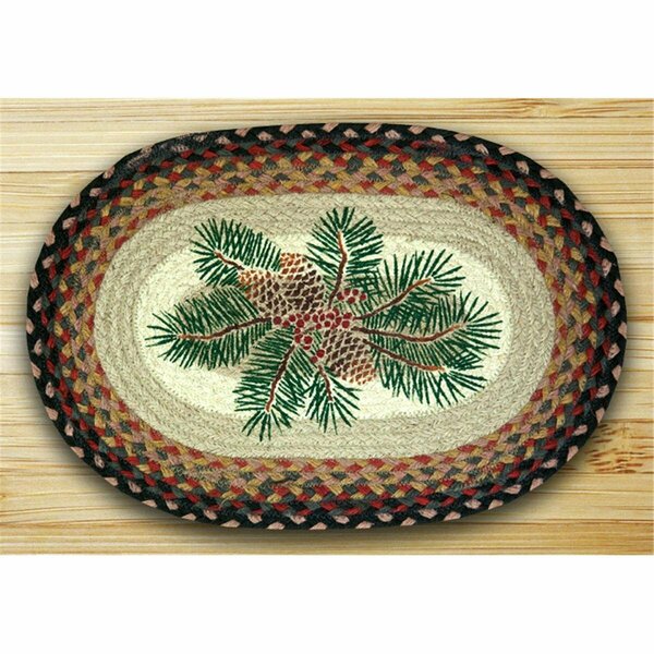 Capitol Earth Rugs Oval Shaped Placemat- Pinecone Red Berry 48-083PRB